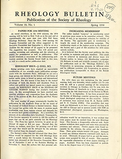 Rheology Bulletin Vol. 19 No. 1 Spr 1950