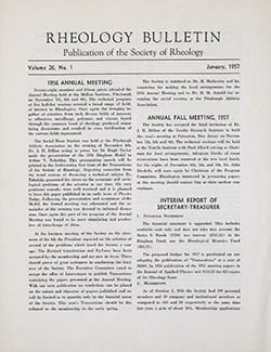 Rheology Bulletin Vol. 26 No. 1 Jan 1957