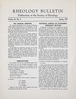 Rheology Bulletin Vol. 26 No. 2 Spr 1957