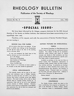 Rheology Bulletin Vol. 33 No. 3 Jul 1964