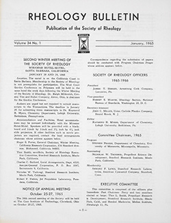 Rheology Bulletin Vol. 34 No. 1 Jan 1965