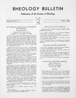 Rheology Bulletin Vol. 35 No. 2 May 1966