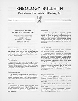 Rheology Bulletin Vol. 37 No. 1 Jan 1968