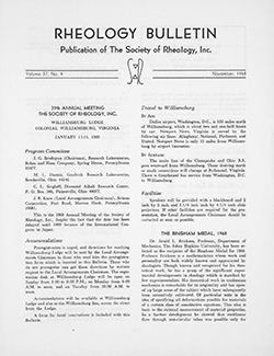 Rheology Bulletin Vol. 37 No. 4 Nov 1968