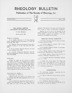 Rheology Bulletin Vol. 38 No. 1 Apr 1969