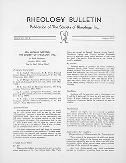 Rheology Bulletin Vol. 38 No. 2 Aug 1969