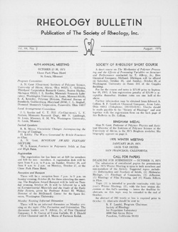 Rheology Bulletin Vol. 44 No. 2 Aug 1975
