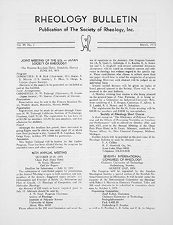 Rheology Bulletin Vol. 44 No. 1 Mar 1975