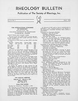 Rheology Bulletin Vol. 45 No. 1 Apr 1976