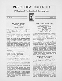 Rheology Bulletin Vol. 46 No.2 Aug 1977