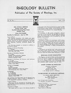 Rheology Bulletin Vol. 47 No. 1 Apr 1978