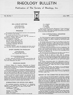 Rheology Bulletin Vol. 48 No. 1 Jul 1979
