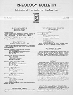 Rheology Bulletin Vol. 49 No. 2 Jul 1980