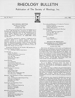 Rheology Bulletin Vol. 51 No. 2 Jul 1982