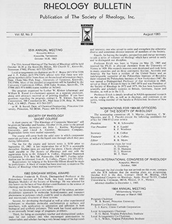 Rheology Bulletin Vol. 52 No. 2 Aug 1983