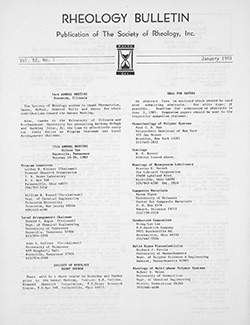 Rheology Bulletin Vol. 52 No. 1 Jan 1983