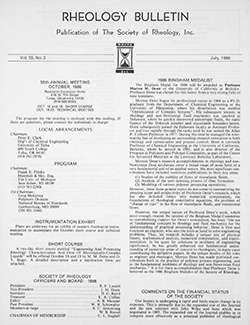 Rheology Bulletin Vol. 55 No. 2 Jul 1986