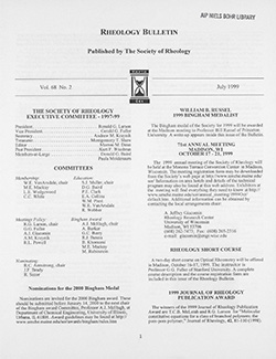 Rheology Bulletin Vol. 68 No. 2 Jul 1999