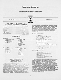 Rheology Bulletin Vol. 69 No. 1 Jan 2000