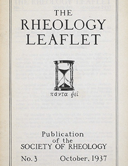 The Rheology Leaflet No. 3 Oct 1937