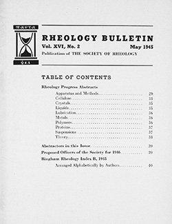 Rheology Bulletin Vol. 16 No. 2 May 1945