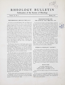 Rheology Bulletin Vol. 22 No. 1 Spr 1953