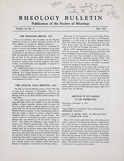 Rheology Bulletin Vol. 24 No. 2 Fall 1955