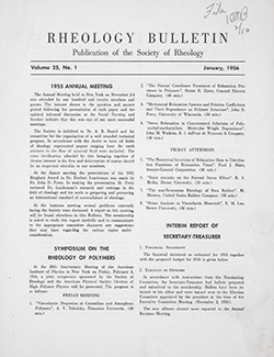 Rheology Bulletin Vol. 25 No. 1 Jan 1956