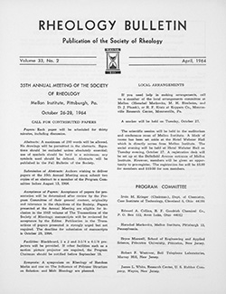 Rheology Bulletin Vol. 33 No. 2 Apr 1964