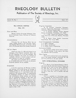 Rheology Bulletin Vol. 40 No. 1 Apr 1971