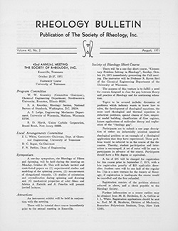 Rheology Bulletin Vol. 40 No. 2 Aug 1971