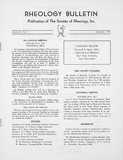 Rheology Bulletin Vol. 41 No. 2 Dec 1972