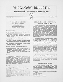 Rheology Bulletin Vol. 42 No. 2 Sep 1973
