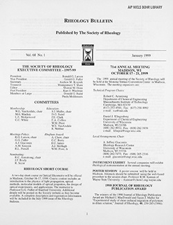 Rheology Bulletin Vol. 68 No. 1 Jan 1999