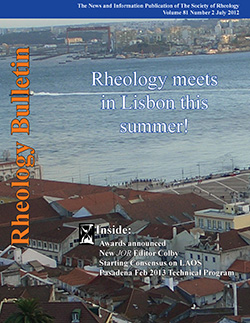 Rheology Bulletin Vol. 81 No. 2 Jul 2012
