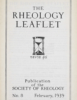 The Rheology Leaflet No. 8 Feb 1939