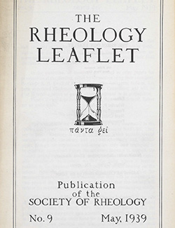 The Rheology Leaflet No. 9 May 1939